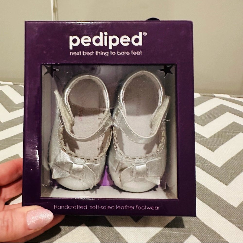 Pediped Betty Silver Baby Walker Shoes